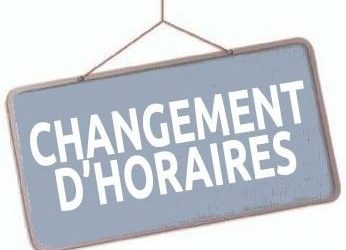 Horaire modifié Samedi 28 Septembre